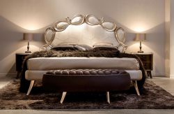 Итальянская деревянная кровать с мягким изголовьем CorteZari Papillon 941-T фото
